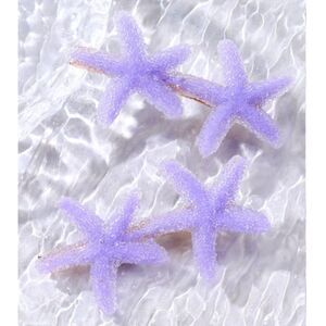 Glittery Starfish Hair Clips